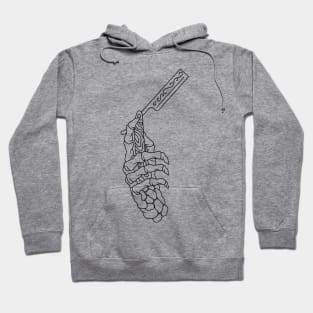 Skeleton Hand with Straight Razor Hoodie